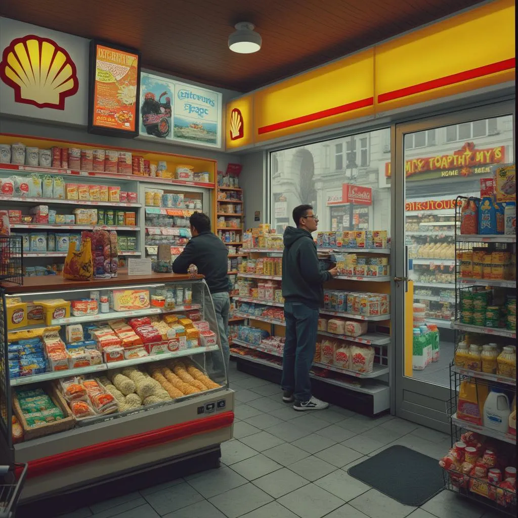 Interior de tienda en estación